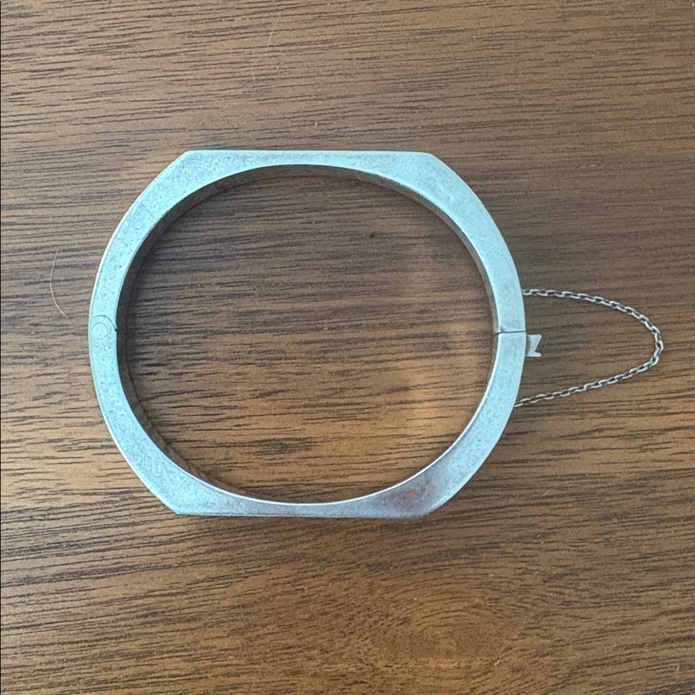 Sterling Silver Geometric Bangle Bracelet